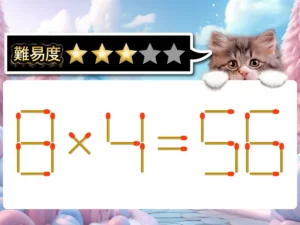 マッチ棒クイズ8×4＝56