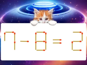 マッチ棒クイズ7－8＝2