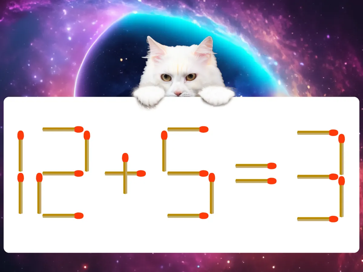 マッチ棒クイズ12＋5＝3