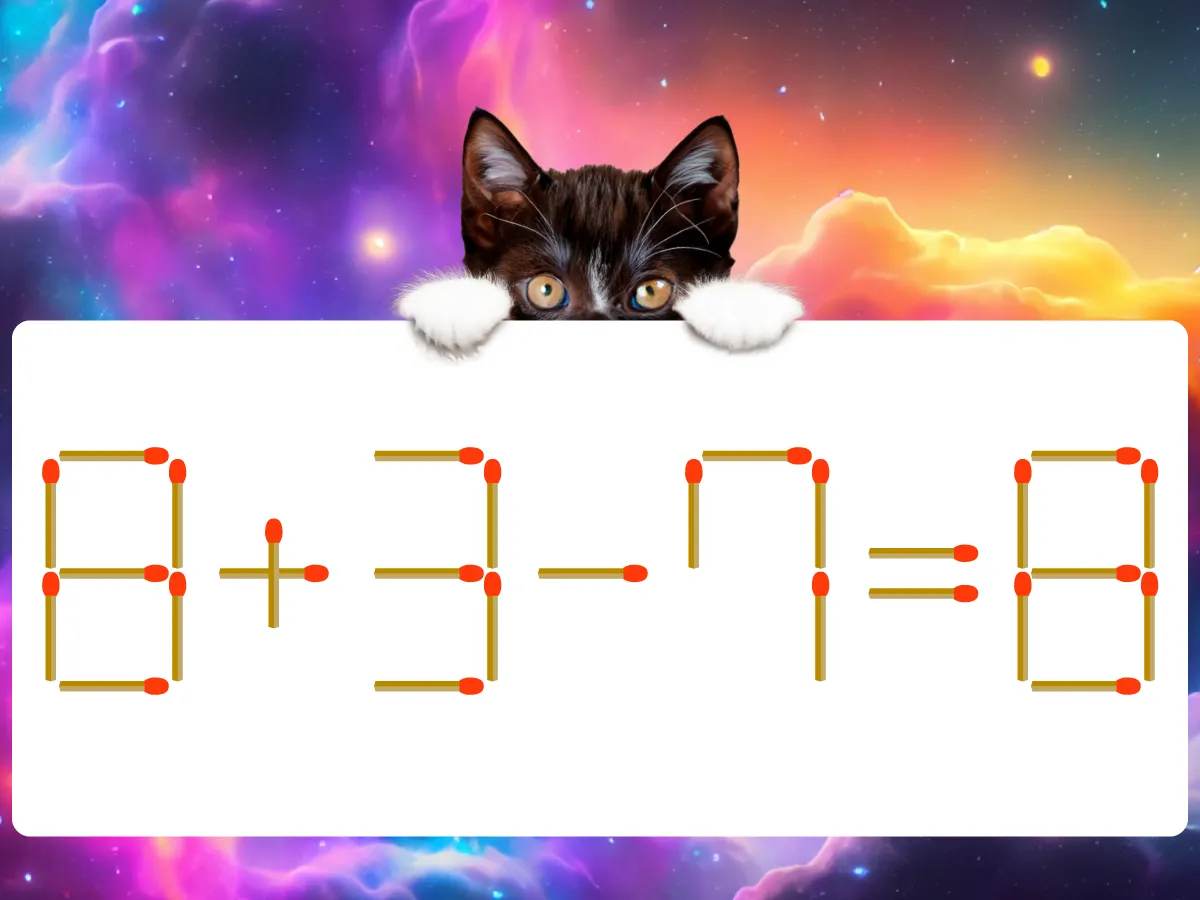 マッチ棒クイズ8+3-7=8