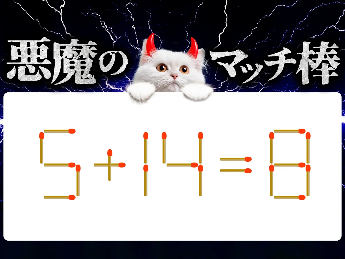 マッチ棒クイズ5+14=8