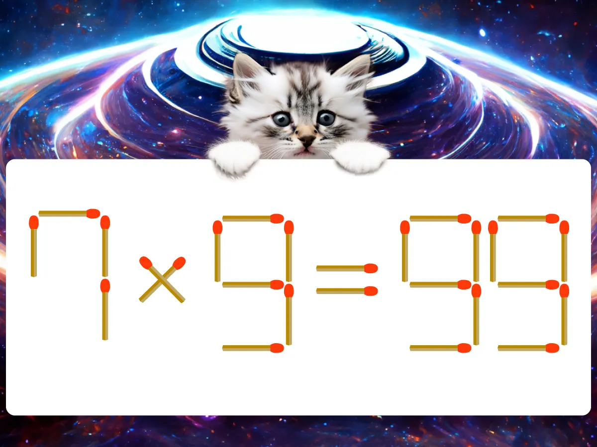 マッチ棒クイズ7×9＝99