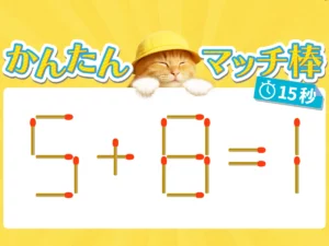 マッチ棒クイズ5＋8=1