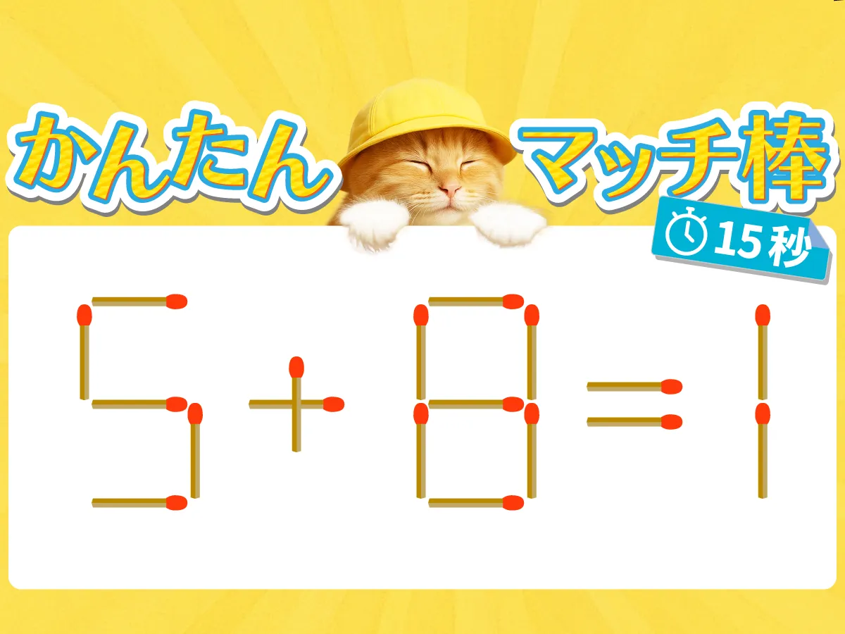 マッチ棒クイズ5＋8=1