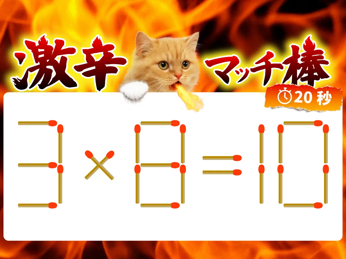マッチ棒クイズ3×8＝10