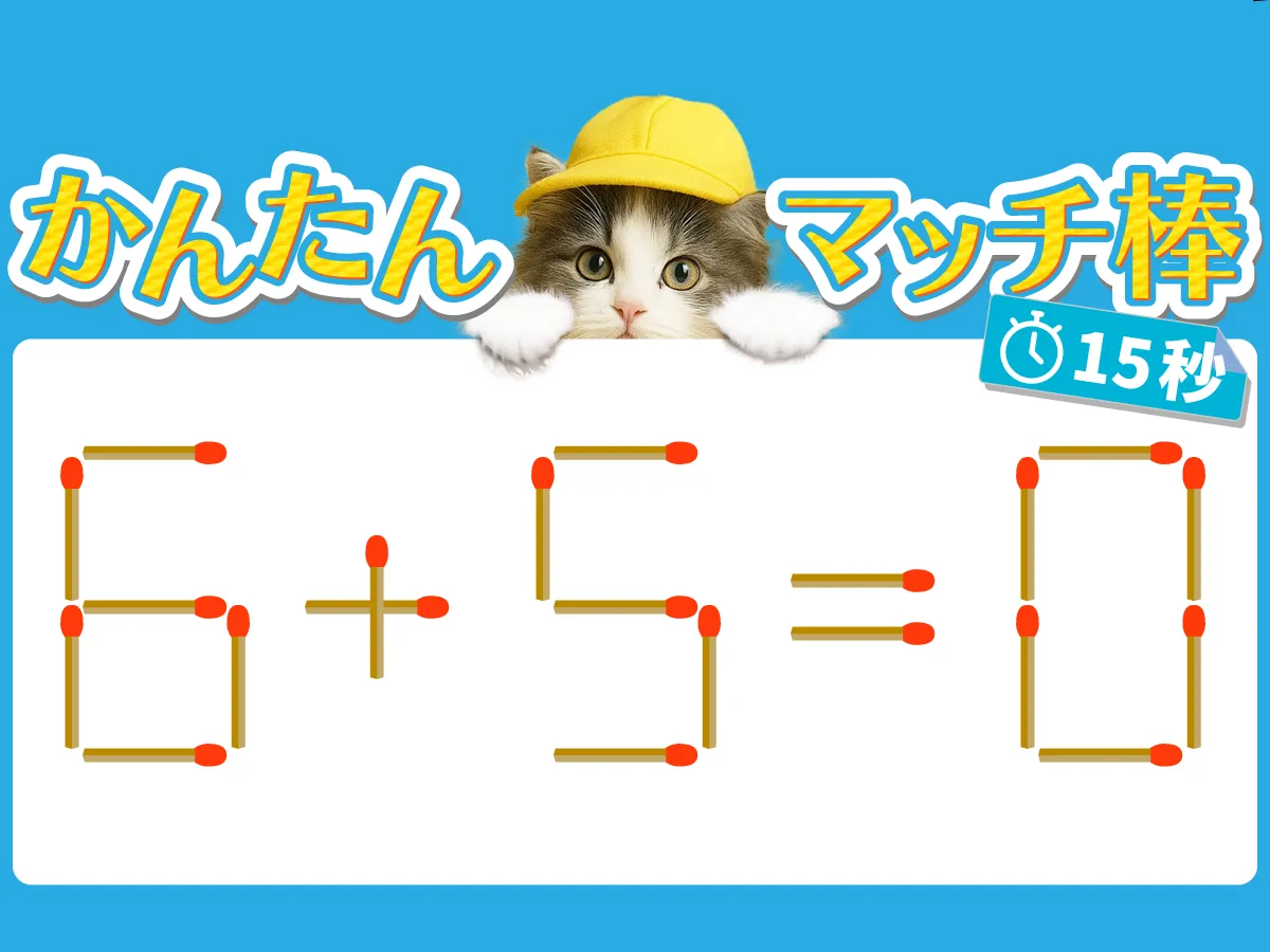 マッチ棒クイズ6+5=0