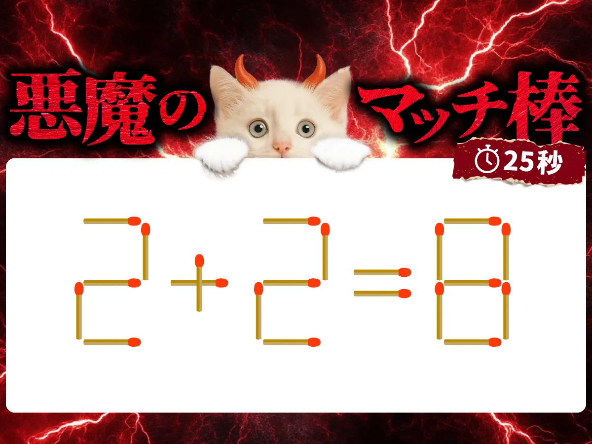 マッチ棒クイズ2+2=8