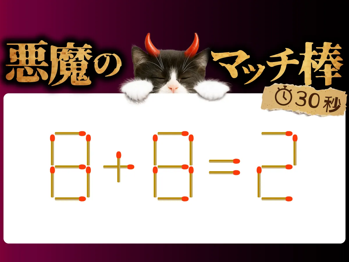 マッチ棒クイズ8+8=2