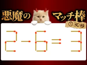 マッチ棒クイズ2－6＝3