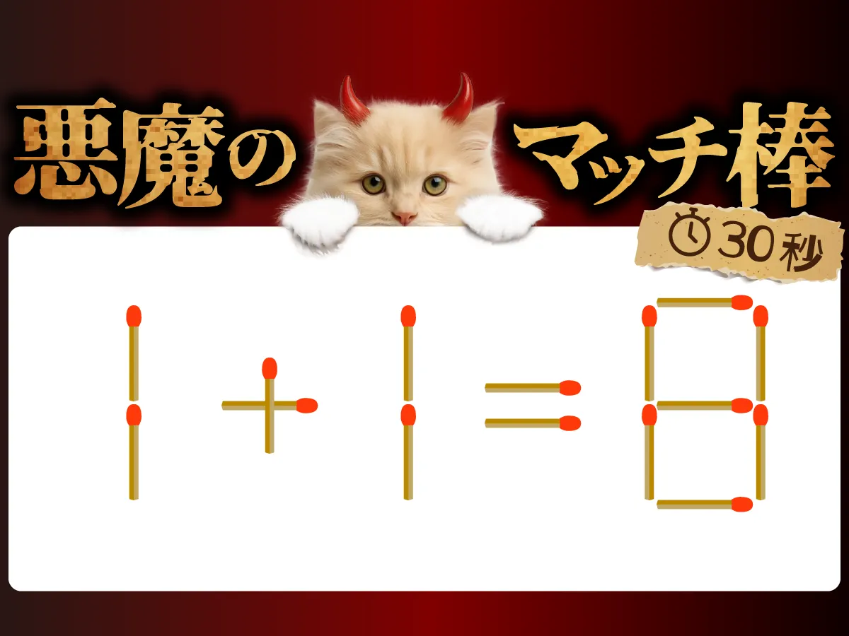 マッチ棒クイズ1＋1＝8