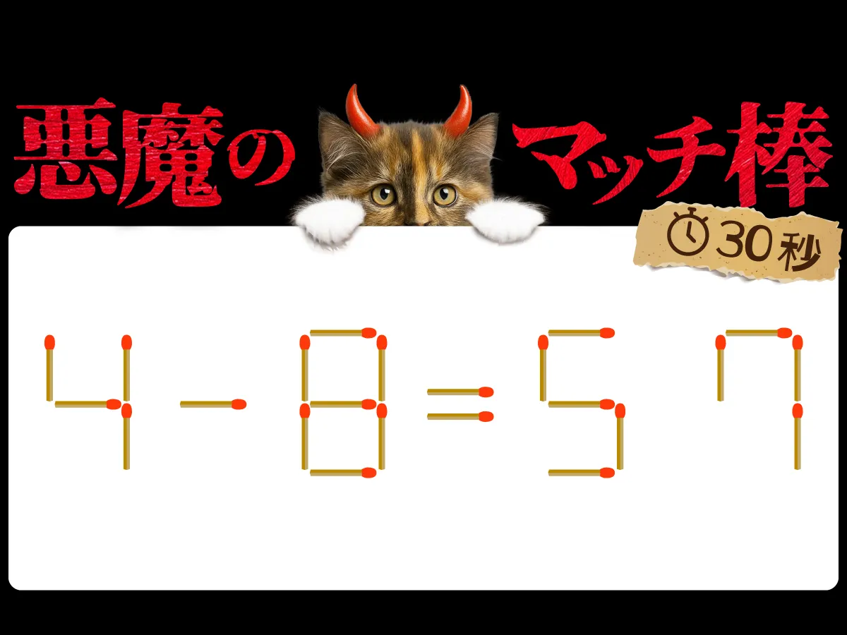 マッチ棒クイズ4-8=57